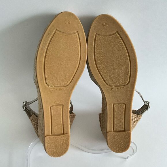Viscata Barcelona Canvas Wedge Sandals Espadrille Ankle Strap Gray 39 - Picture 8 of 12